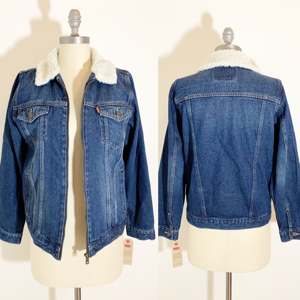 Levi’s Jean Jacket Sherpa Collar juniors large